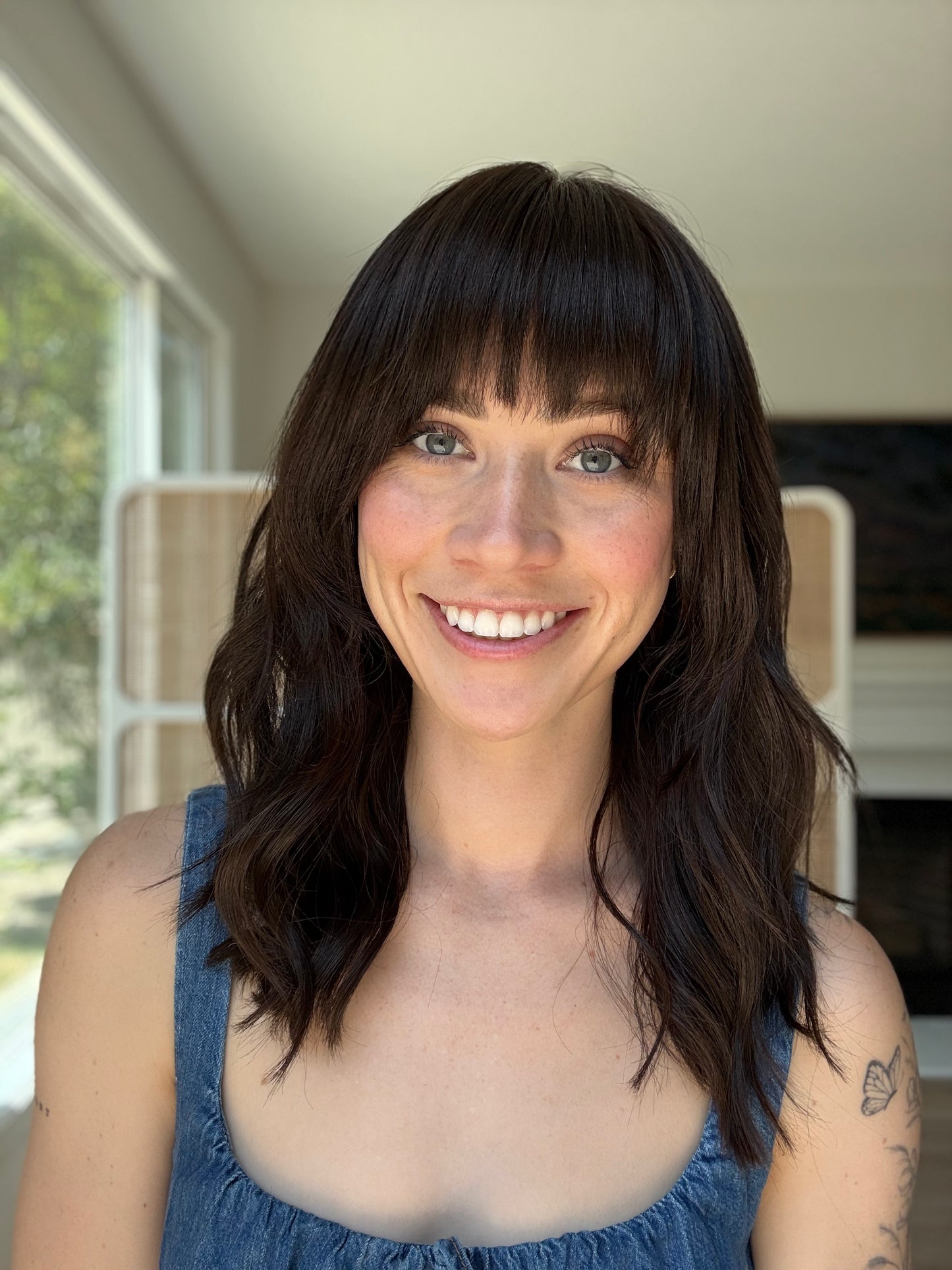 Thriving With Bangs | 18 inches | Small Glueless Human Hair Wig