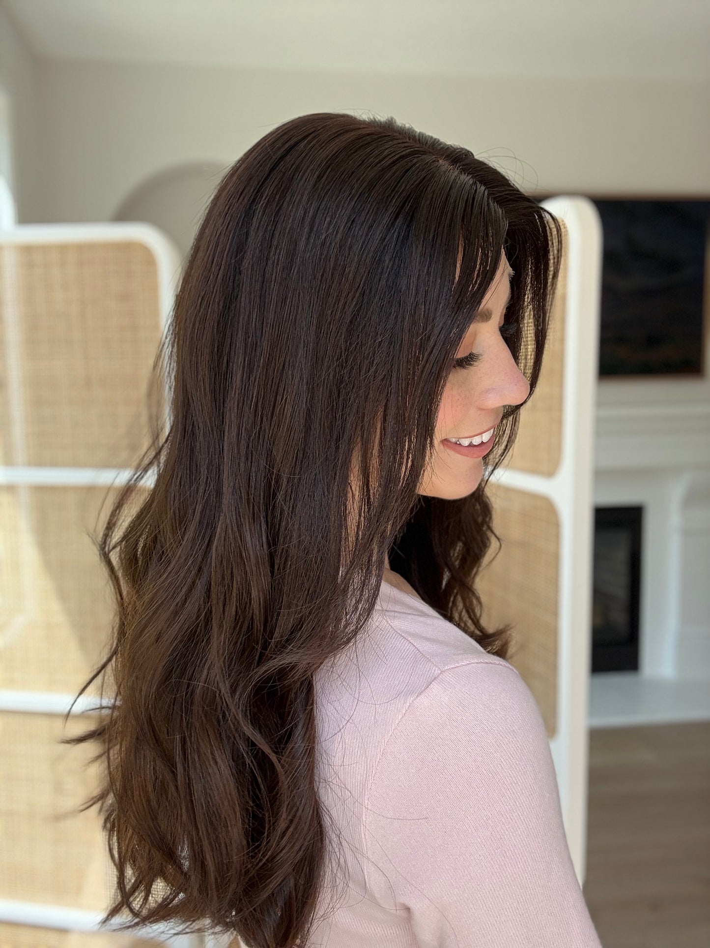 Royal With Rooting And Curtain Bangs // 22 inches // Large