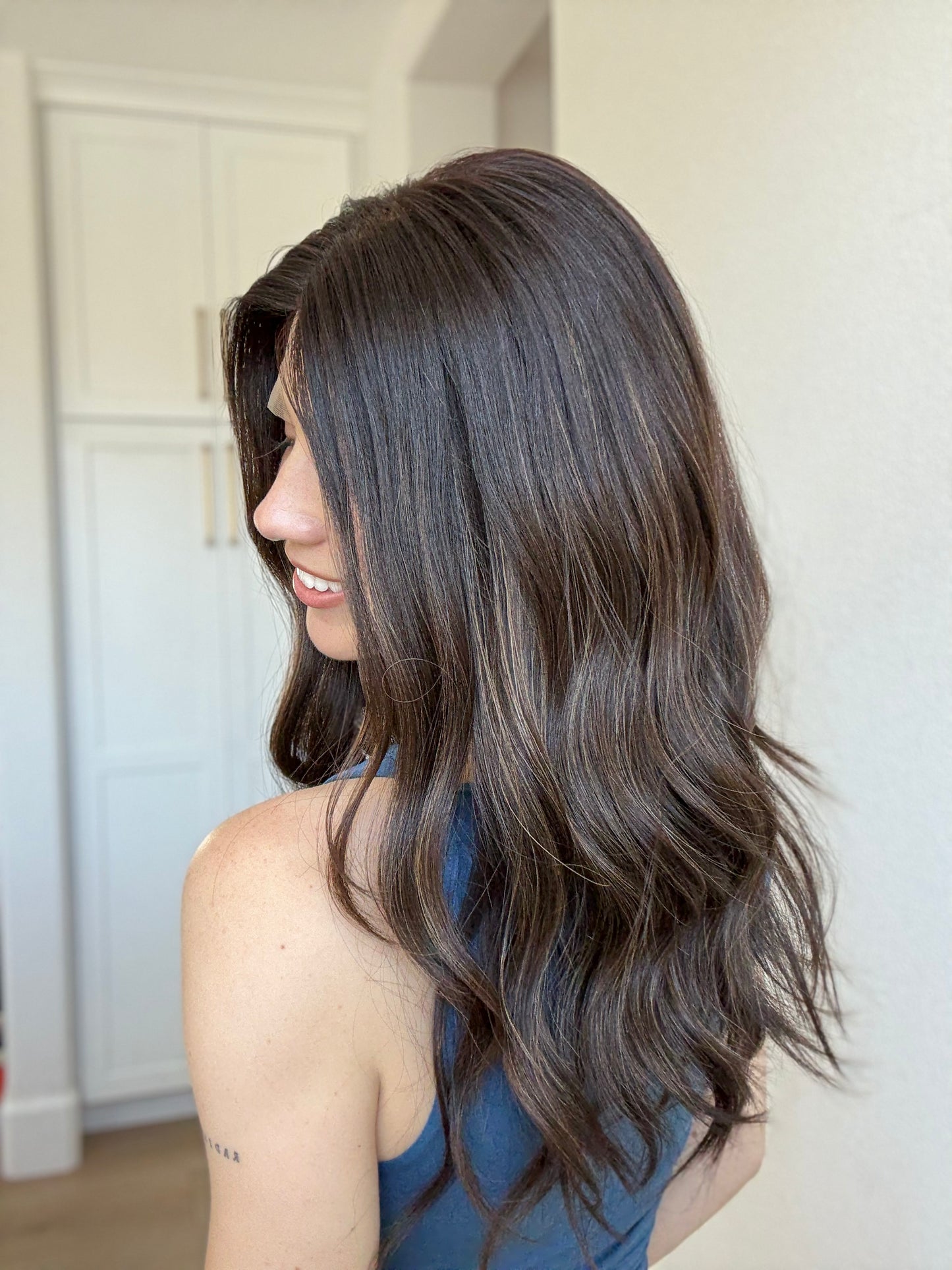 Divine With Rooting | 20 inches | Medium Fully Hand Tied Wig