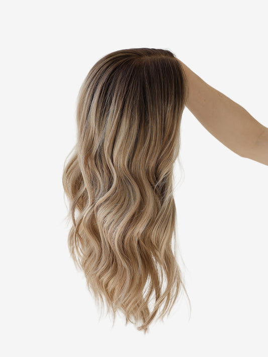 Golden With Rooting | 22 inches | Medium Glueless Human Hair Wig