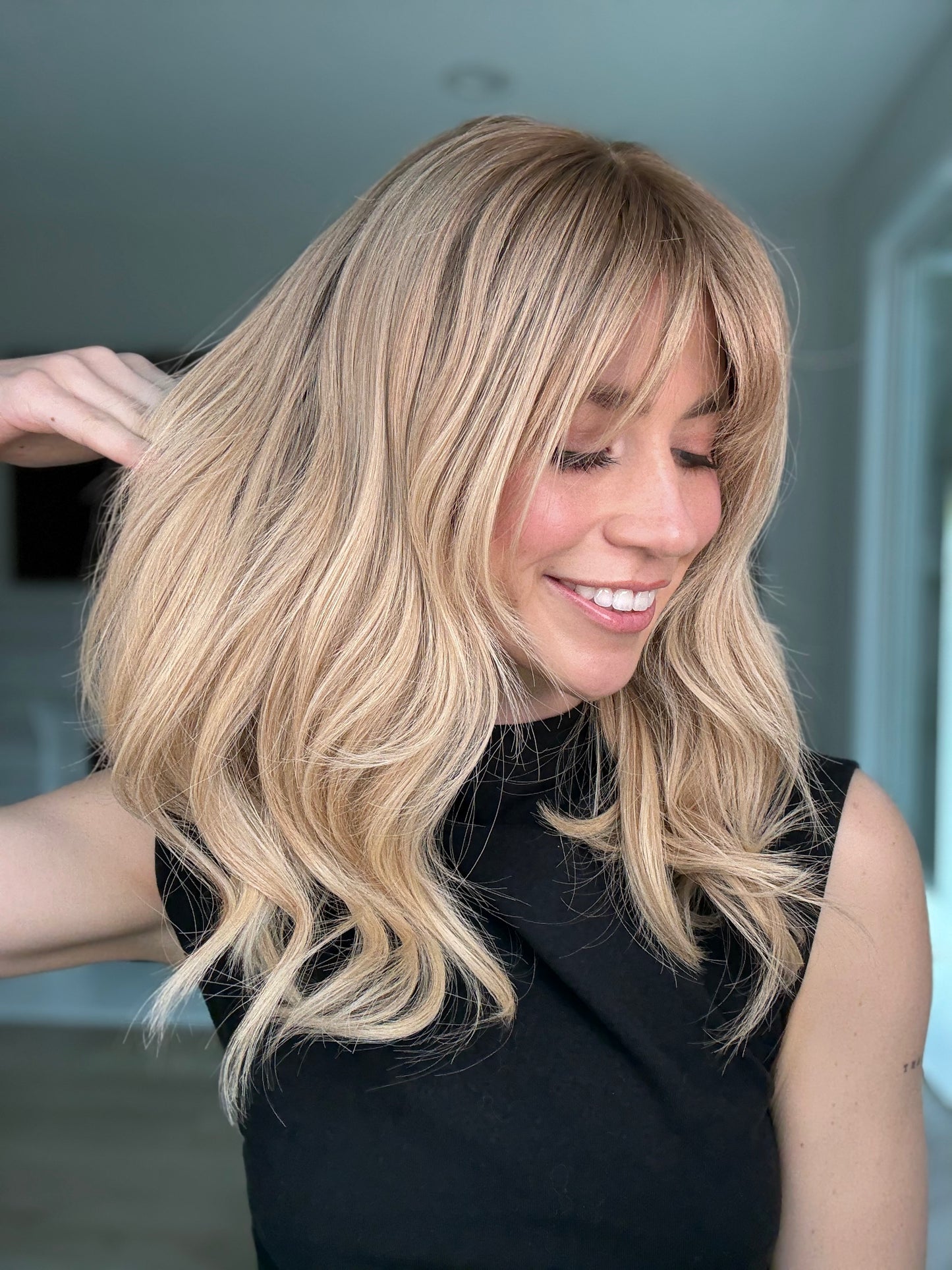 Victorious With Rooting and Bangs // 18 inches // Small Wig Cap