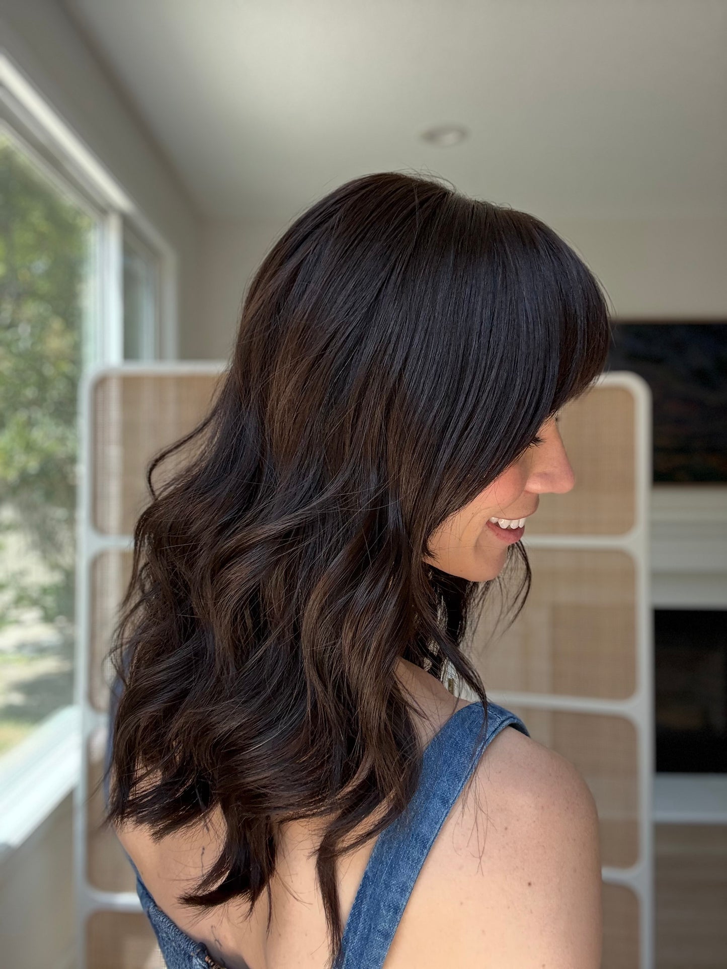 Thriving With Bangs | 18 inches | Small Glueless Human Hair Wig
