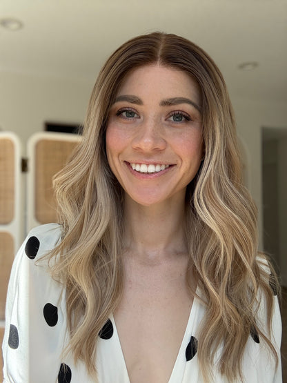 Golden With Rooting | 22 inches | Medium Glueless Human Hair Wig