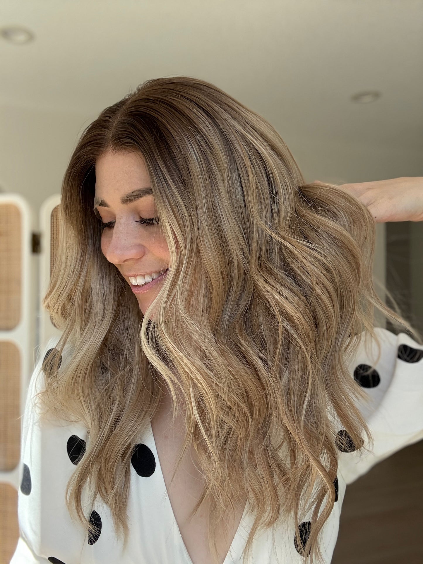 Golden With Rooting | 22 inches | Medium Glueless Human Hair Wig