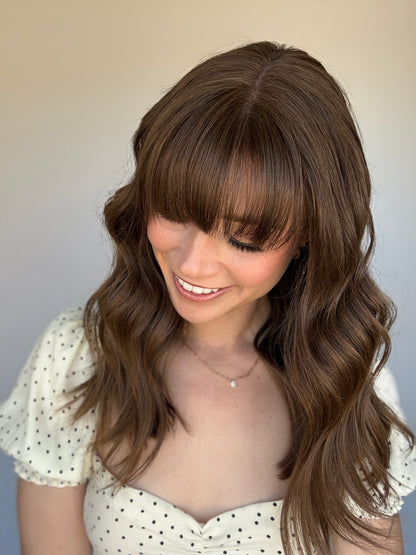 Neutral Brunette With Bangs // 20 inches // Small