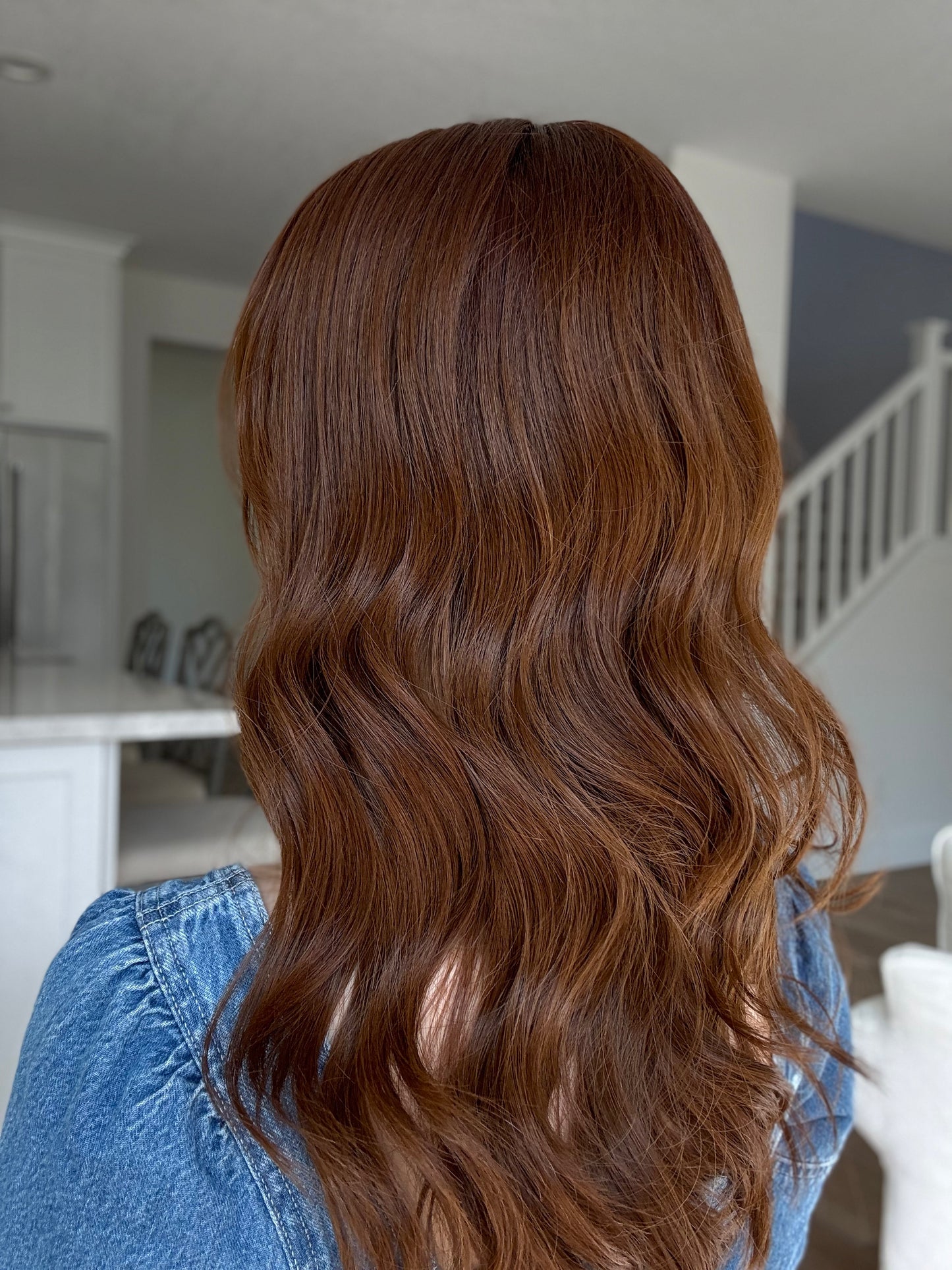 Cosmic With Rooting And Curtain Bangs | 20 inches | Medium Glueless Human Hair Wig